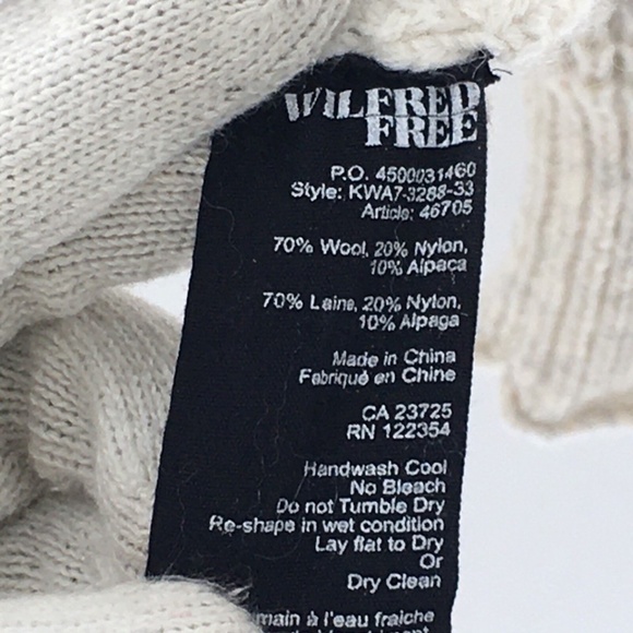 Wilfred Aritzia Cardigan Sweater Oatmeal Wool Alpaca Blend Zip Front Sz XXS - Picture 12 of 12